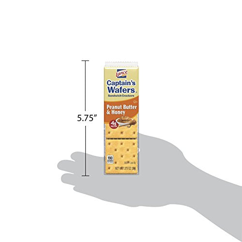 Lance Captain's Wafers Sandwich Crackers, Peanut Butter & Honey, 1.38 Ounce (Pack of 120)