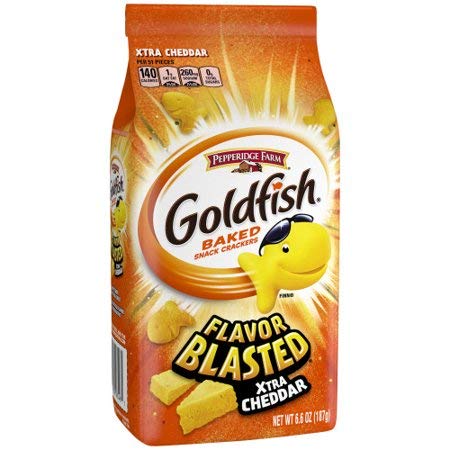 Pepperidge Farm Goldfish Flavor Blasted Xtra Cheddar Crackers, 6.6 oz. (Pack of 4)