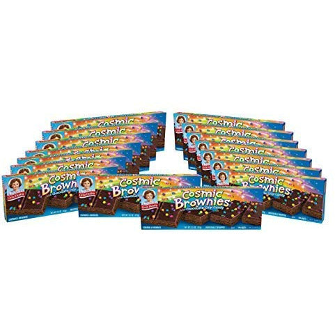 Little Debbie, Cosmic Brownies Boxes 96 Individually Wrapped Brownies, Rich Chocolate with Candy Coating, (Pack of 16)
