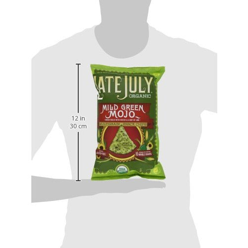 Late July organic Snacks Mild Green Mojo Multigrain Tortilla Chips, 5.5-Ounce (Pack of 6)