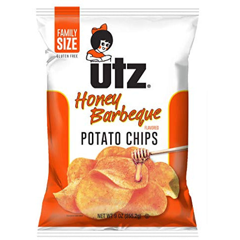 Utz Honey Barbeque Potato Chips 9.5 oz. Family Size Bag