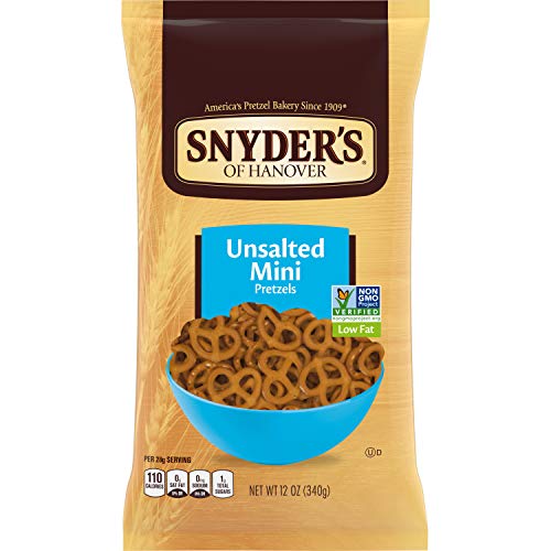 Snyder's of Hanover Mini Pretzels, Unsalted Pretzels, 12 Oz