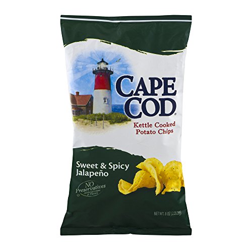 Cape Cod Potato Chips, Kettle Cooked, Sweet & Spicy Jalapeno, 7.5oz, (3 Pack)