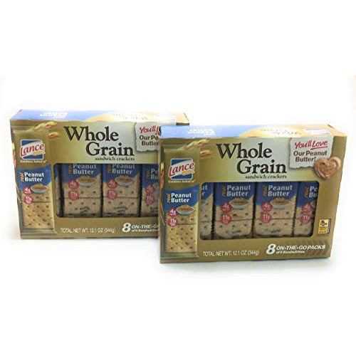 Lance Whole Grain Peanut Butter Sandwich Crackers 12.1 oz, Pack of 2