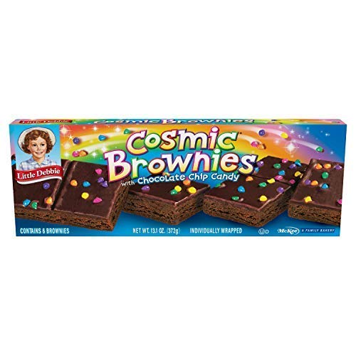 Little Debbie, Cosmic Brownies Boxes 96 Individually Wrapped Brownies, Rich Chocolate with Candy Coating, (Pack of 16)