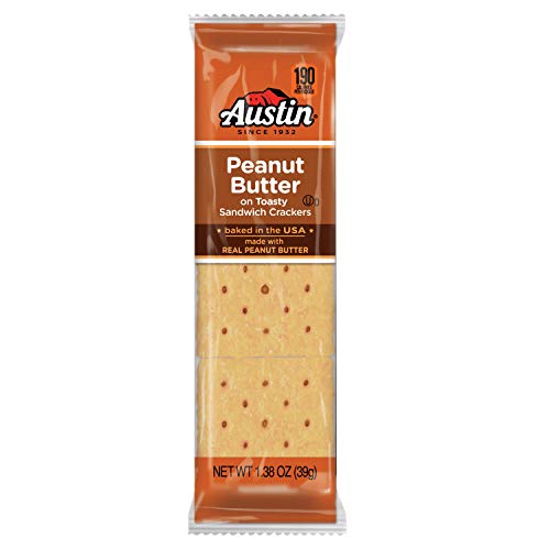 Austin, Toasty Round Crackers With Peanut Butter, 8 Count, 11.4oz Tray (Pack of 4)