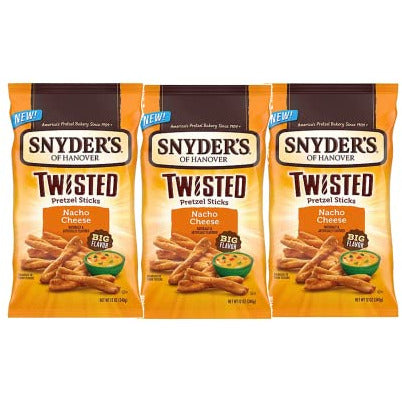 Snyder's of Hanover Nacho Cheese Twisted Pretzel Sticks, Sharing Size Bags