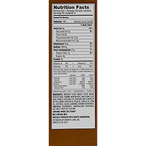 Lance Malt Crackers with Real Peanut Butter - 3 Boxes of 8 Individual Packs