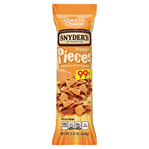 Snyder's of Hanover Pretzel Pieces, Cheddar Cheese, 2.25 oz Tubes (Pack of 9)
