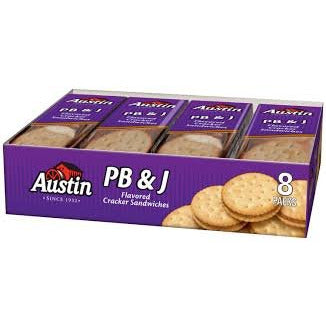 Austin, PB & J Cracker Sandwiches, 8 Count, 11oz Tray (Pack of 4)