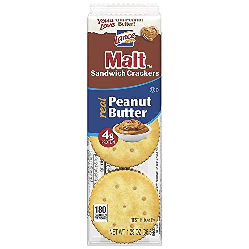 Lance Malt Crackers with Real Peanut Butter - 3 Boxes of 8 Individual Packs