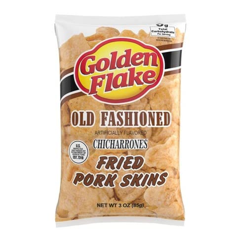 Golden Flake Snack Foods Old Fashioned Fried Pork Skins 3.25 oz. Bag