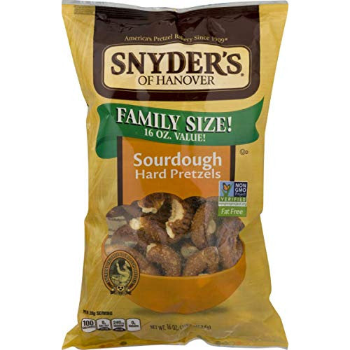 Snyder's of Hanover Family Size Pretzels 16 oz. Bags (Sourdough Hard, 3 Bags)