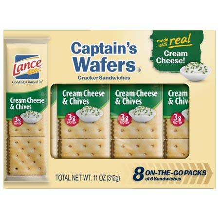 Expect More Lance Captain's Wafers Cream Cheese and Chives Sandwich Crackers, 6 pk. / 48 Ct