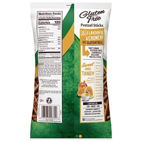 Snyder's Of Hanover Gluten Free Pretzel Sticks Honey Mustard & Onion (Pack of 6)