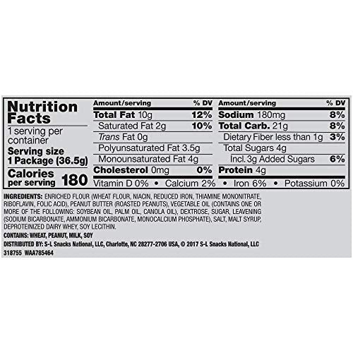 Lance Malt Crackers with Real Peanut Butter - 3 Boxes of 8 Individual Packs