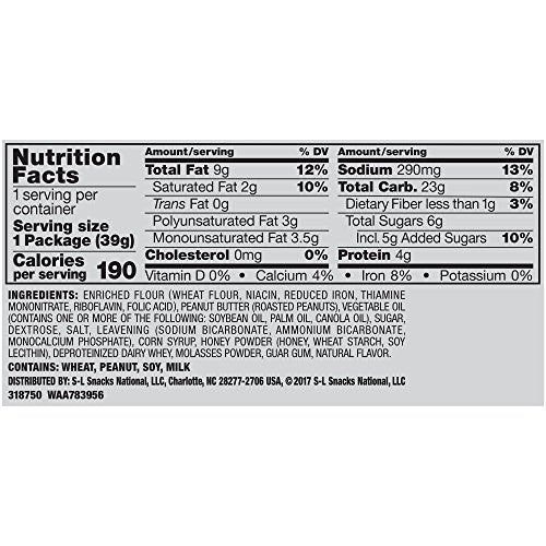 Lance Captain's Wafers Sandwich Crackers, Peanut Butter & Honey, 1.38 Ounce (Pack of 120)