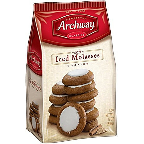Archway Iced Molasses Cookies, 12 Ounce Bags (4 Pack)