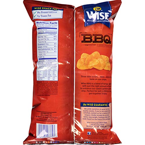 Wise BBQ Potato Chips, 6.75 Ounce