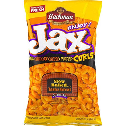 Bachman Jax Cheddar Cheese Puffed Curls 9.75oz. Bags (4 Pack)