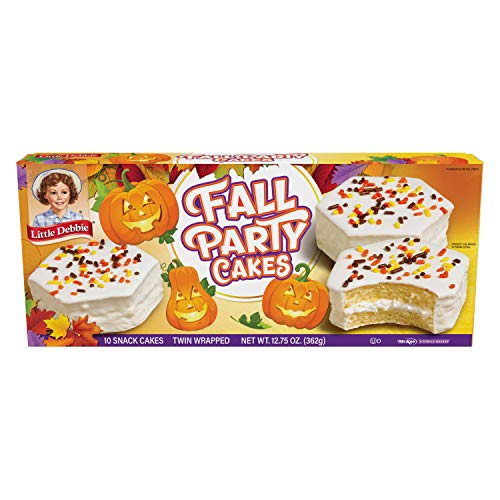 Little Debbie Fall Party Cakes, 30 Twin Wrapped Cakes, 12.77 (Pack of 6), Vanilla, 76.5 Oz
