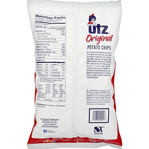 UTZ Original Potato Chips 9.5 oz. Family Size Bags (4 Bags)