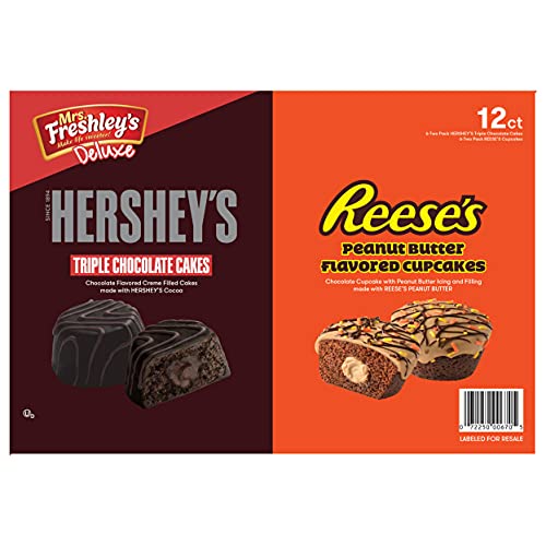 Mrs. Freshley's Deluxe Hershey's Triple Chocolate Cakes and Reese's Peanut Butter Cupcakes