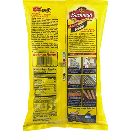 Bachman Original Rolled Rods Baked Pretzels, 10 Oz. (Pack of 12)