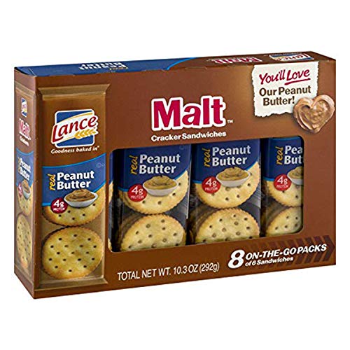 Lance Malt Crackers with Real Peanut Butter - 3 Boxes of 8 Individual Packs