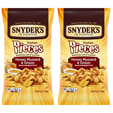 Snyder's of Hanover Honey Mustard Onion Flavored Pretzel Pieces 12 Oz. Bag (2 Pack) by Snyder's of Hanover