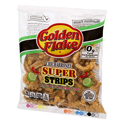 Golden Flake Super Cracklin Strips, Chili Lime, 3.25 oz (Pack 4)