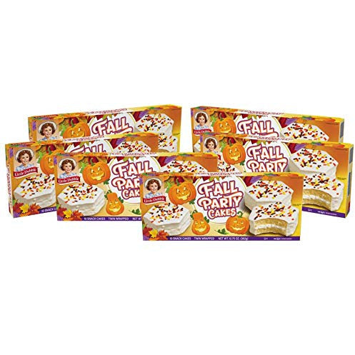 Little Debbie Fall Party Cakes, 30 Twin Wrapped Cakes, 12.77 (Pack of 6), Vanilla, 76.5 Oz
