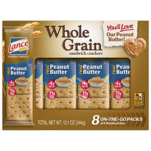 Lance Whole Grain Peanut Butter Crackers - 3 Boxes of 8 Individual Packs by Lance Crackers