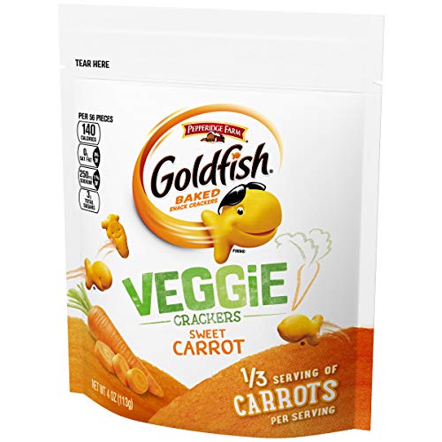 Goldfish Veggie-Yum Crackers 4 oz. Bag Filled With 1/3 Serving Of Carrot Veggies (6)