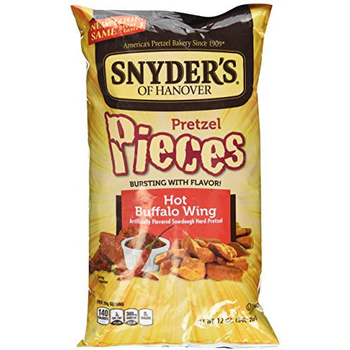 Snyder's of Hanover, Hot Buffalo Wing, Pretzel Pieces, 12oz Bag (Pack of 3)