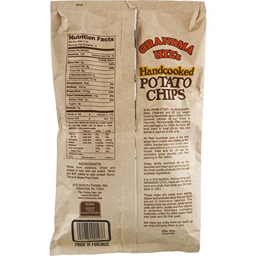Grandma Utz's Handcooked Potato Chips 8 Oz (Pack of 6)