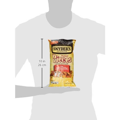 Snyder's of Hanover, Hot Buffalo Wing, Pretzel Pieces, 12oz Bag (Pack of 3)