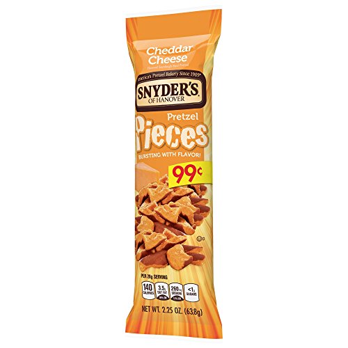 Snyder's of Hanover Pretzel Pieces, Cheddar Cheese, 2.25 oz Tubes (Pack of 9)