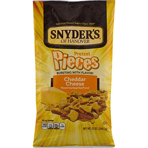 Snyder's of Hanover Flavored Pretzel Pieces- 12 oz. Bags (Cheddar Cheese, 4 Bags)