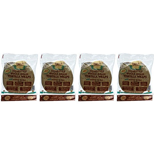 Santa Fe Tortilla Company Home Style Whole Grain Wraps with Flaxseed, 20 Count (Pack of 4)