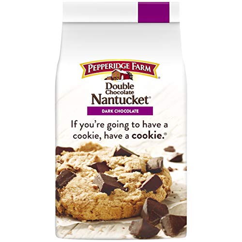 Pepperidge Farm Double Chocolate Nantucket Dark Chocolate Chunk Crispy Cookies 7.75 oz. (Pack of 4) by Pepperidge Farm