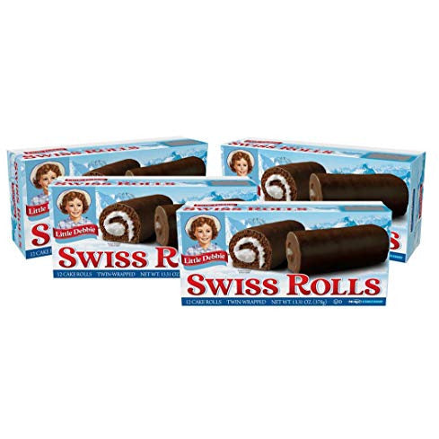 Little Debbie Swiss Rolls, 12 Cake Rolls (Twin Wrapped) - 4 Pack