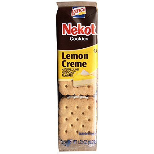 Lance Nekot Cookies Lemon Creme Flavor 1.72-Ounce 6-Cookies Packs (Box of 60 packs)