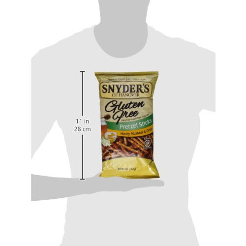 Snyder's of Hanover Gluten Free All Natural Pretzel Honey Mustard and Onion Sticks 8oz [2 Pack]