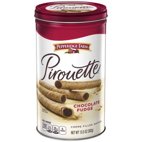 Pepperidge Farm Pirouette Chocolate Fudge Creme Filled Wafers (30 in Container)(pack of 3 Containers)