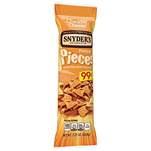 Snyder's of Hanover Pretzel Pieces, Cheddar Cheese, 2.25 oz Tubes (Pack of 9)