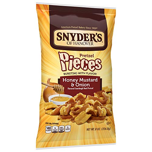 Pretzel Pieces, Honey Mustard and Onion, 8 Ounce Bag