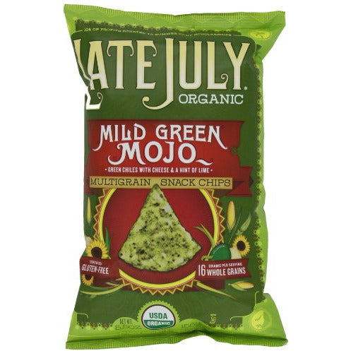 Late July organic Snacks Mild Green Mojo Multigrain Tortilla Chips, 5.5-Ounce (Pack of 6)