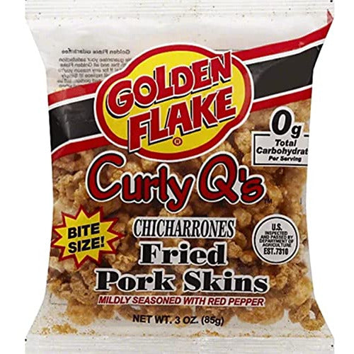 Golden Flake Curley Q's W/Red Pepper Seasoning, 3.00 oz Bag (Pack 5)