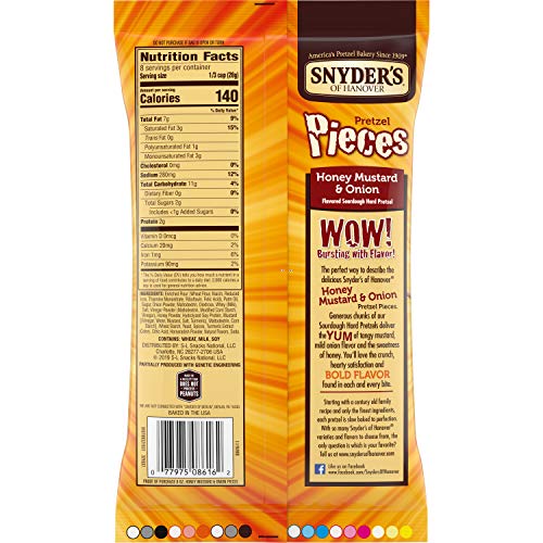 Snyder's PRETZEL PIECES Honey Mustard & Onion 12oz. (Pack of 8)